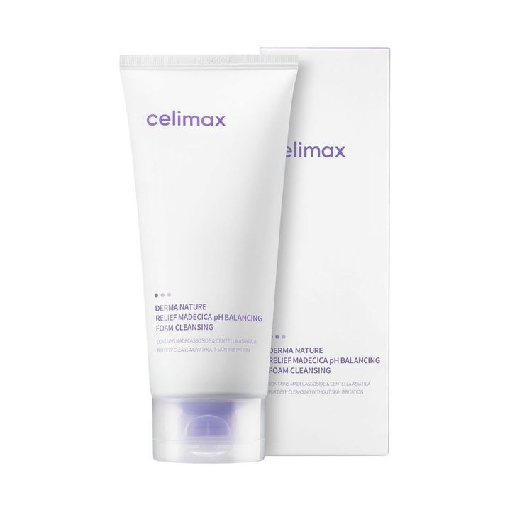 Купити Слабокислотна пінка для чутливої шкіри Celimax Relief Madecica pH Balancing Foam на LovelyBunny.com.ua