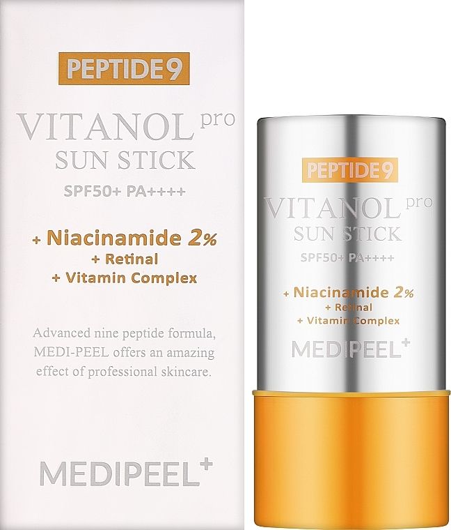 Купити Антивіковий сонцезахисний стік для обличчя MEDI-PEEL Peptide 9 Vitanol Sun Stick Pro на LovelyBunny.com.ua