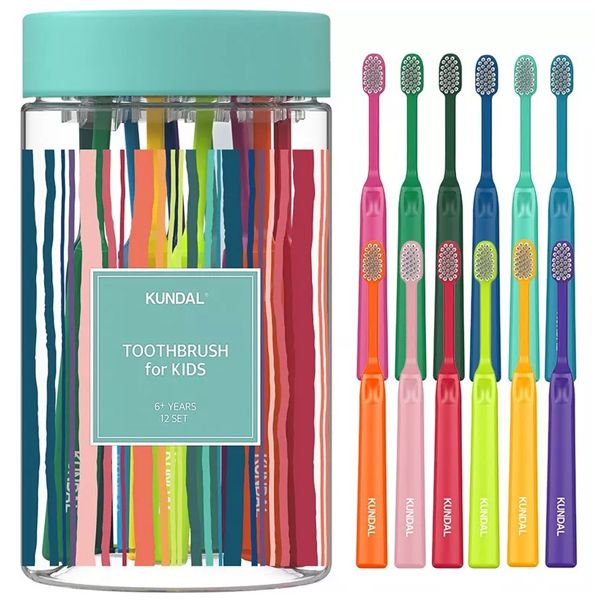 Купити Дитяча зубна щітка 6+1 шт KUNDAL Toothbrush for Kids 6+ на LovelyBunny.com.ua