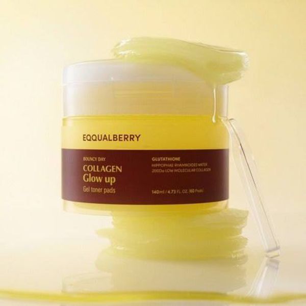 Купити Колагенові сяючі гелєві педи EQQUALBERRY Collagen Glow Up Gel Toner Pads на LovelyBunny.com.ua